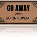 Go Away Go On Now Git 30"x17" Non-Slip Mat Welcome Mats Funny Doormats for Entrance Way Outdoors Indoor Washable Cute Holiday Welcome Mats for Entryway with Rubber Backing