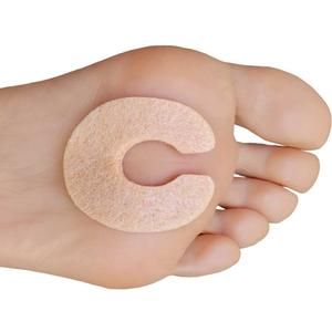Chiroplax C-Shaped Felt Callus Cushion Pads Protector Rubbing Pain Relief Forefoot Metatarsal | 3/16" Thick (30 Pack)