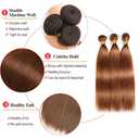 Brown Straight Bundles Color 30 Bundles Human Hair 20 22 24 Inch Brazilian Virgin Remy Soft Real Hair Extensions Light Brown Straight 3 Bundles