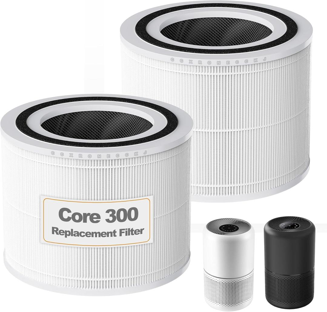 Core 300-RF Replacement Filter for LEVOIT Core 300, Core300-P, Core 300S VortexAir Air Purifier, 3-in-1 HEPA Activated Carbon(White)