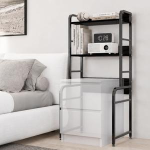 Nightstand Shelf Organizer, 2-Tier Over Nightstand Storage Shelf
Fits Nightstands up to 20 in W x 31.5 in H, Adjustable Middle Shelf, Freestanding, For Tall Beds, Dorms, Small Bedrooms