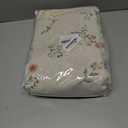 Boho Floral Spring Semi Sheer Curtains 84 Inch Length 2 Panels Set, Linen Texture Farmhouse Light Filtering Curtains Beige Tassel for Bedroom Living Room Vintage Rustic Patterned Printed Rod Pocket