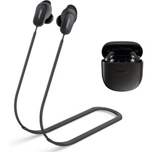 WOFRO Anti-Lost Strap for Bose QuietComfort Earbuds II& New Bose QuietComfort Ultra (2023), Sports Soft Silicone Lanyard (Black)