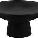 Amosfun Ceramic Fruit Bowl Pedestal Bowl Food Platter with High Legs for Desserts, Snacks and Nuts Dining Table Supply Black, 15X15X7.5CM