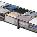 47.2'' Long Under Bed Storage on Wheels, 57.6L Large Capacity Rolling Under the Bed Storage Containers, Tool-Free Assembly Foldable Underbed Shoes Clothes Toy Drawers