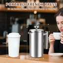 French Press 24 oz, Premium Stainless Steel French Press Coffee Maker 2 cup