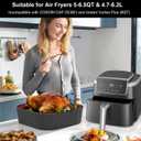 Square Silicone Air Fryer Liners 2 Pack, Compatible with Ninja AF141 181, 8.5 Inch Air Fryer Liners for COSORI 5-6.5 QT, Reusable Silicone Basket, Air Fryer Accessories