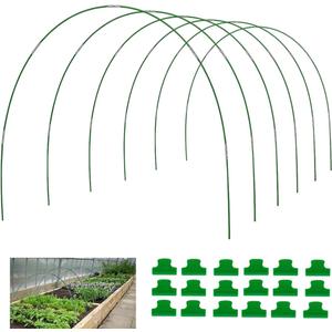 Greenhouse Hoops for Raised Beds,8ft Greenhouse Hoops,Grow Tunnel,6 Sets Garden Hoops Rustproof Plastic Coated Steel Support Frame Hoops for Raised Beds, Garden Tunnel Row Cover Hoops Kit