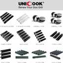 Unicook 7636 15.3 Inch Grill Flavorizer Bars Replacement Parts for Weber Spirit I & II & GS4 300 Series and Spirit E/S 310 320 330, Thick Porcelain Grill Heat Plates Burner Covers 5 Pack