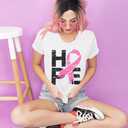 Breast Cancer Shirts for Women Pink Ribbon Breast Cancer Awareness T-Shirt Inspirational Care Gifts Short Sleeve Tops (XXL)