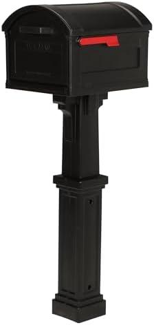 ARCHITECTURAL MAILBOXES Grand Haven Plastic, Mailbox and Post Kit, Black Extra Large (Actual Mailbox Not Included)
