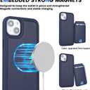 for iPhone 15 Plus Wallet Case magsafe Compatible with Card Holder for Women Men 2 in 1 Detachable Magnetic Shockproof Phone case Stand Leather Credit Card Slots-Blue