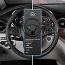 SEG Direct Car Steering Wheel Cover Universal Standard-Size 14 1/2"-15" Leather with Carbon Fiber Pattern Black