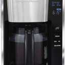 Hamilton Beach 12 Cup Programmable Front-Fill Drip Coffee Maker with Glass Carafe, Auto Shutoff, 3 Brew Options, Black with Stainless & Chrome Accents (46321)