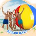 12 Foot Giant Inflatable Beach Ball Jumbo Rainbow Colored Beach Ball Large Beach Ball Big Pool Ball Inflatable Beach Ball Sport Beach Ball Jumbo Toy for Swimming Pool Water Game Toy Party Decor