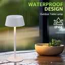 uuffoo Cordless Table Lamps Rechargeable Set of 2, Outdoor Table Lamp with 3 Color Stepless Dimming, Battery Operated Desk Night Light for Patio, Restaurant, Bedroom