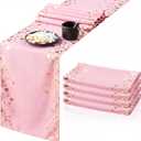 Moukeren 4 Pack Pink Gold Table Runner Decorations 12 x 108 Inch Sequin Rectangular Table Runners for Birthday Wedding Graduation New Years Party Decor