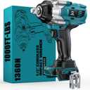 Cerycose Cordless Impact Wrench 1/2 inch Compatible with Makita 18V Battery Brushless High Torque Impact Driver Gun with 1000 Ft-lbs Torque, LED Work Light, Ergonomic Design for Heavy-Duty