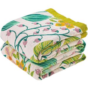 Beige Boho Throw Blanket, 100% Cotton Blankets for Couch Bed, 60"x80"Cotton Quilt Travel Muslin Blankets Farmhouse Home Decor Soft Lightweight Picnic Blanket for Summer (B-white Flower)