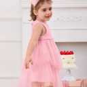 Haloumoning Toddler Baby Girls Tutu Dress Kids Sleeveless Ruffle Tiered Tulle Dresses Summer Sundress 9M-8Y (Pink)
