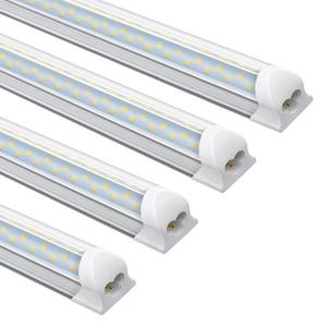 4FT Shop Light, T8 V-Shape Linkable LED Tube Lights, 6300LM 6500K 45W Integrated Lighting Fixture with ON/Off Switch, Plug and Play, Indoor Lights for Workshop, Basement, Warehouse, 4 Packs