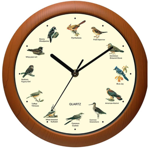 Singing Bird Wall Clock 12 Inch of The Bird Names and Songs
