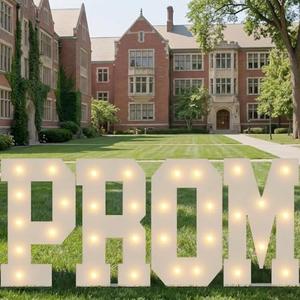 Prom Letter for 2026 Graduation Decorations, Prom Maquee Letters for Graduation Decoration, 3FT Prom Light Up Letters for College High School Grad Prom Party Decor, LED Prom Sign for Graduation Party