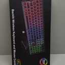 Wireless Keyboard and Mouse - RGB Backlit, Rechargeable & Light Up Letters, Full-Size, Ergonomic Tilt Angle, Sleep Mode, 2.4GHz Quiet Keyboard Mouse for Mac, Windows, Laptop, PC, Trueque(White)