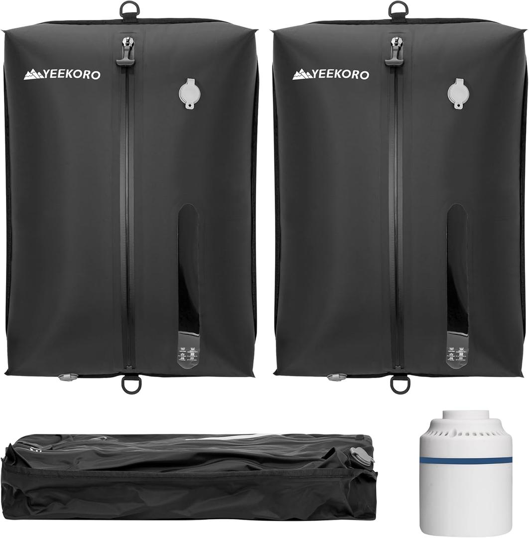 Vacuum Bag for Travel, Professional IPX8 Waterproof Reusable Vacuum Compression Bags for Travel Suitcases, Durable Space Saver Bag(2 PACK,With Pump) (Black)