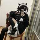Cute Cat Ear Knit Cardigan Hoodie Y2K Gothic Sweater Kawaii Harajuku Style