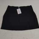 Women's Black Mini Skirts Elastic High Waisted High Side Slit Bodycon Short Skirts M