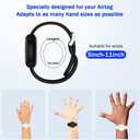 R-fun Waterproof for Air Tag Bracelets [2 Pack] Compatible with Apple Air Tag Finders with Soft Silicone,Anti Lost GPS Item Finders Case Cover,Black/White