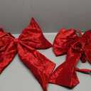 Large Plush Velvet Bows Set of 2 16-Inch Christmas Bow Tree Topper for Christmas Tree Decoration Door Window Decor (Burgundy)