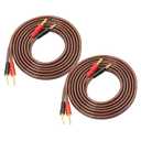 XMSJSIY HiFi OFC Speaker Cable with Banana Plug to Pin Type Plug, 4mm Banana Plug to 2mm Plug Speaker Jumper Cable for Amplifier Application Subwoofer Mixer -2M (6.56 ft)-2pcs