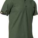 Men's Short Sleeve Polo Shirt Quick-Dry Performance Tactical Golf Shirts Regular-fit Jersey Tennis Shirt (X-Large, Army Green)