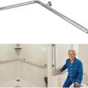 Shower Grab Bar for Seniors, Bathroom Safety Angled Grab Bar for Handicap, L Shaped Stainless Steel Bathroom Balance Support Assist Handle Bar, Wall Mounted Safety Shower Bath Hand Rails 24 x 36 Inch