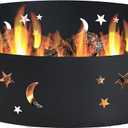 Sunnydaze 36-Inch Outdoor Fire Pit Ring - Heavy-Duty Portable Metal Fire Ring - 360-Degree Moons and Stars Cutout - Big Sky