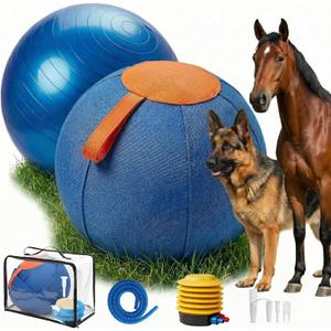 Portable 22-Inch Herding Ball for Dogs Australian Shepherds, Dog Herding Ball Outdoor Training Set for Working Animals with Durable Oxford Fabric Cover, Air Pump, Storage Bag & Gift Box Included