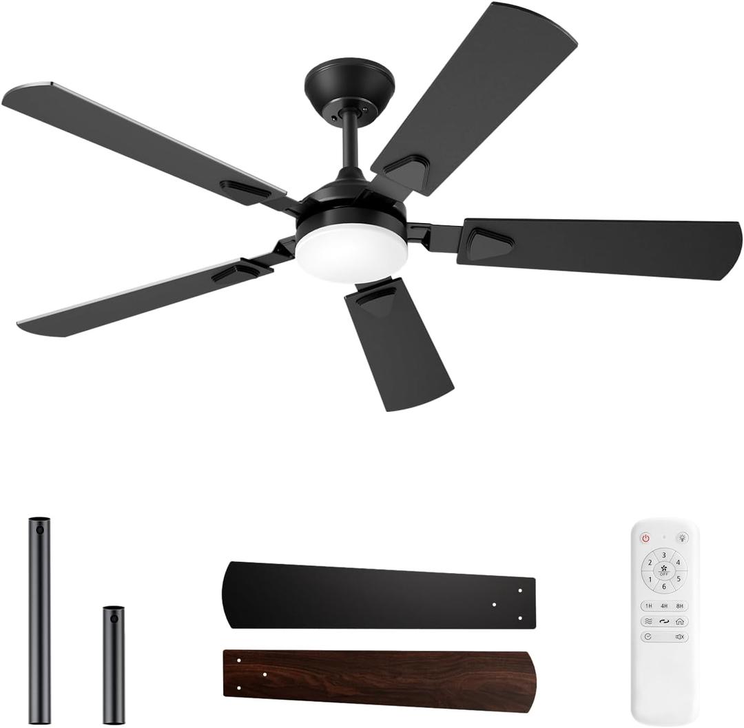 52 Inch Modern Ceiling Fans with Lights and Remote Control