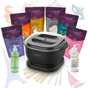 Italwax Brazilian Waxing Kit  Automatic Wax Warmer with Hard Wax Beads, No Temperature Control Needed, Easy-to-Clean Silicone Pot, Painless Hair Removal for Sensitive Skin, Face, Bikini & Body