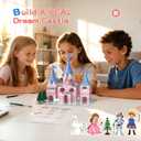 286 PCS Princess Castle Building Kit for Girls 6-12, Mini Brick DIY Craft Castle Playset, STEM Construction Toy, Pink Fantasy Castle Building Set, Creative Alternative to Popular Building Block Sets