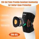 2 x Knee Brace Black for Men Women, Side Double Elastic Supports for Patellar Pad Realign Knee, Maximum Pain Support for Arthritis Pain, Meniscus Tear, Injury Recovery, Exercise Training. Black & Orange