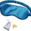 Silk Sleep Mask Eye Mask Blindfold with Double Layer Silk Filling and Elastic Strap for Full Night's Sleep, Travel and Nap, Eye Cover Eyeshade with Luxury Bag and Ear Plugs by OLESILK (Royal Blue)