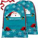 BeeGreen Blue Large Christmas Gift Bags Drawstring Gift Bag 2 Pack Large 27.6“ x 42“, Giant Reusable Gift -Bag for Xmas Holiday Presents Birthday -Gift Party Favor Wrapping Candy Goodie Bags