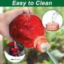 26 OZ Glass Hummingbird Feeder for Outdoors Hanging - Hand-Blown Hot Air Balloon Design - Leak-Proof & Ant Moat - Garden Decor Gift for Mom, Red