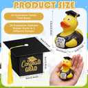 Gersoniel 24 Set Graduation Duck Party Favors 24 Graduation Rubber Duck 24 Grad Cap Box Class of 2026 Candy Box with Tassel Grad Gfits for Elementary Preschool Kindergarten Student Supplies(Black)