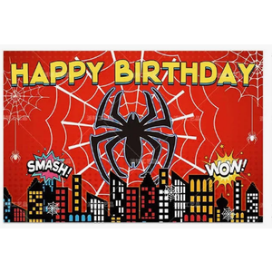 Superhero Birthday Party Decorations Set with Super Hero Backdrop Photography, Skyscraper City Boxes Spider Theme for Kids - Boys Girls Heroes Banner for Photoshoot Decor, Favor and Supplies