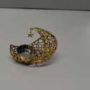 Uonlytech Hollow Crescent Moon Metal Candle Holder 4.13In Tea Light Candle Stand for Home Bar Restaurant Decor Romantic Atmosphere (Golden)