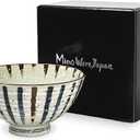 Traditional Style Japanese Ceramics Rice Bowl Chawan Pottery, Dishwasher Microwave Safe Made in Japan (Sabitokusa, Medium (oohira))