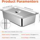 Dandat 6 Full Size Steam Table Hotel Pans with Lid, 20.8 x 12.8 x 6 Inch
20.8 X 12.8 X 6 In, Thick Stainless Steel Restaurant Commercial Trays Steam Food Containers for Chafing Dish Buffet